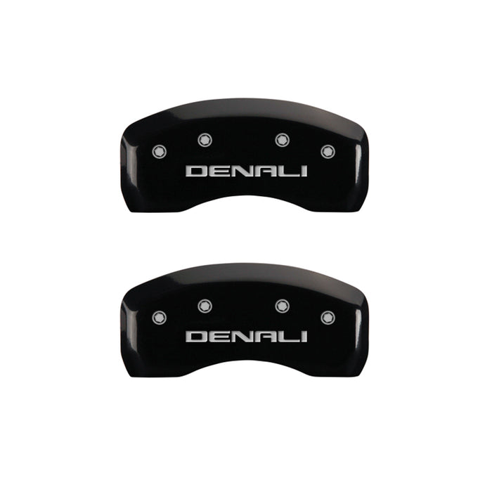 Couvre-étriers MGP 4 gravés avant et arrière Denali Black finition argent ch