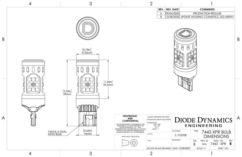 Ampoule LED Diode Dynamics 7443 XPR - Froid - Blanc (paire)