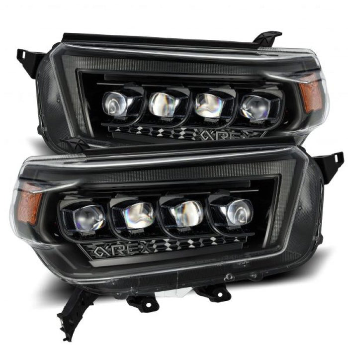 Phares à LED AlphaRex 10-13 Toyota 4Runner NOVA Projecteur de style planche Alpha Black avec signal Seq/DRL