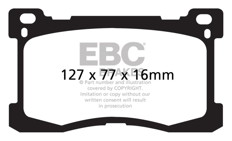 Plaquettes de frein avant EBC 12+ Hyundai Equus 5.0 Redstuff