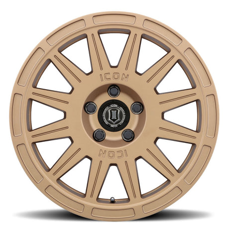 ICON Ricochet 17x8 5x100 38mm Offset 6in BS Satin Gold Wheel