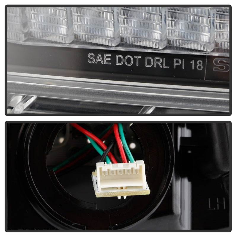 Feux de pare-chocs avant à LED Spyder Jeep Wrangler 2018-2019 (modèle LED uniquement) - Signal séquentiel - Noir