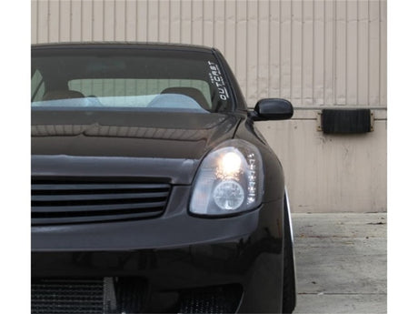 Spyder Infiniti G35 03-04 4DR Projecteur Halogène - LED Halo DRL Blk High H4 PRO-YD-IG35034D-DRL-BK
