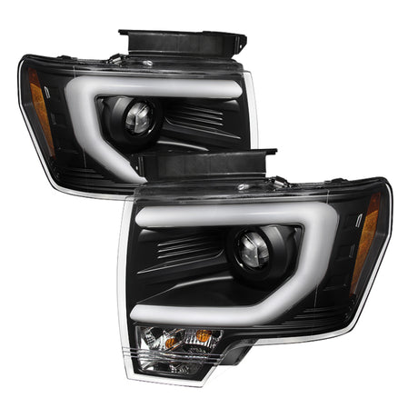 Phares de projecteur Spyder Ford F150 09-14 Modèle halogène - Barre lumineuse DRL Blk PRO-YD-FF15009-LBDRL-BK