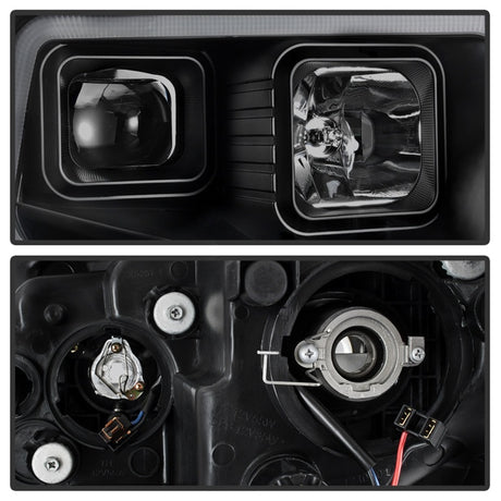 Phares de projet à barre lumineuse LED DRL xTune 14-17 pour Toyota Tundra - Fumée noire (PRO-JH-TTU14-LB-BSM)