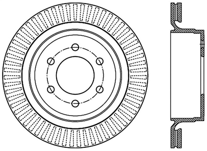 Disque de frein sport cranté StopTech 12-14 Ford F-150 avec 6 boulons arrière droit