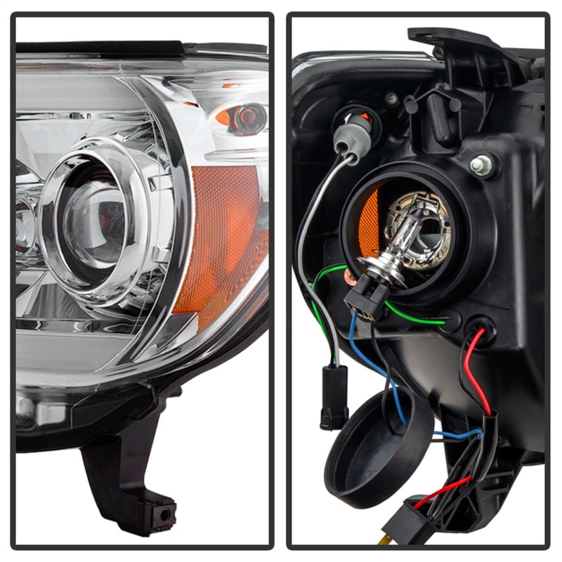 Phares de projecteur Spyder Toyota Tacoma 12-16 Barre lumineuse DRL Chrome PRO-YD-TT12-LBDRL-C