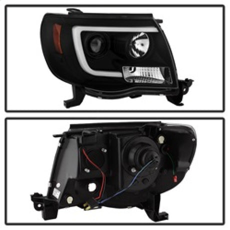 Phares de projecteur Spyder Toyota Tacoma 05-11 - Barre lumineuse DRL - Noir PRO-YD-TT05V2-LB-BK