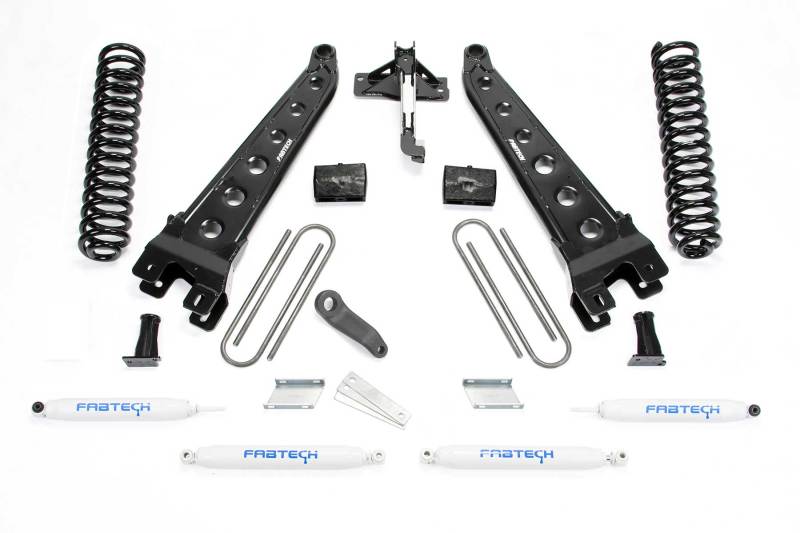 Système de bras de radiateur Fabtech 17-21 Ford F250/F350 4WD à essence 6 pouces avec bobines et amortisseurs de performance