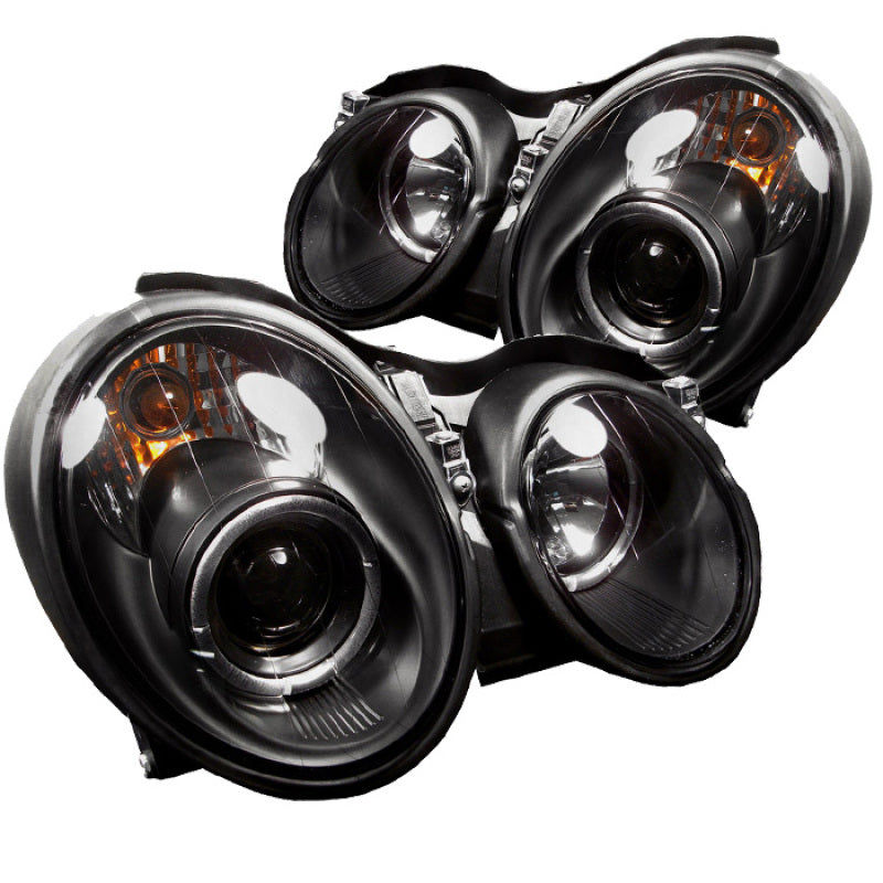 Phares de projecteur Spyder Mercedes Benz CLK 98-02 Modèle halogène - LED Halo Blk PRO-YD-MBCLK98-HL-BK