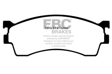 EBC 01-04 Mazda Protege 2.0 (tambours arrière) Plaquettes de frein avant Ultimax2