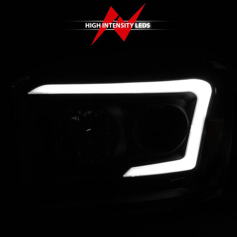 ANZO 06-09 Dodge RAM 1500/2500/3500 Headlights Black Housing/Clear Lens (w/ Light Bars)