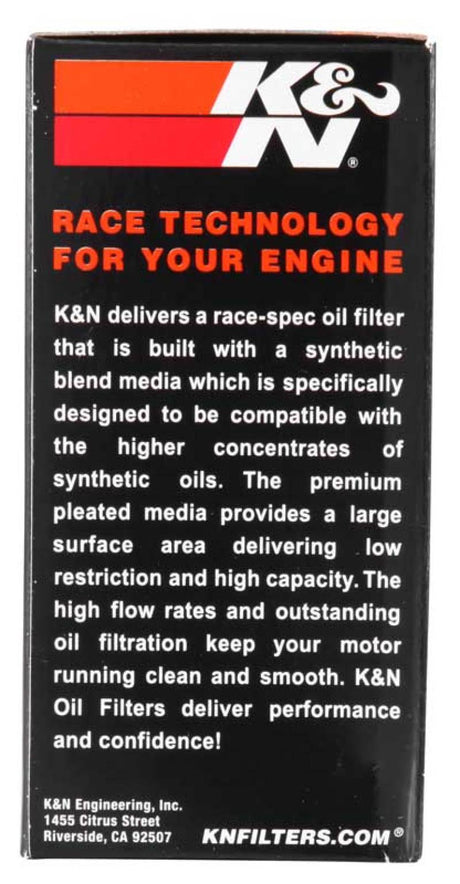 Filtre à huile K&amp;N KTM / Husaberg / Betamotor / Polaris 1,625 po de diamètre extérieur x 0,438 po de diamètre intérieur x 2,719 po de hauteur