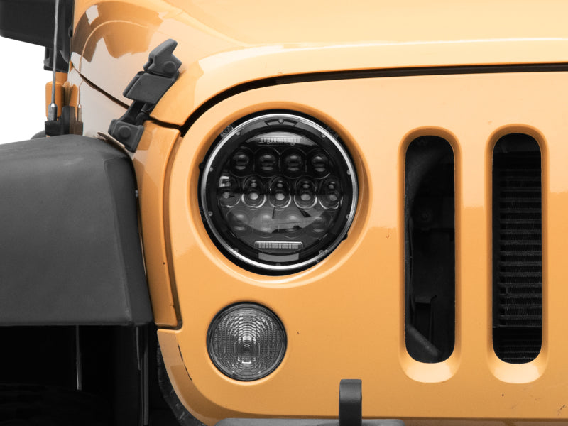 Phares à 13 LED Raxiom pour Jeep Wrangler TJ/JK Axial Series 97-18 - Boîtier noir (lentille transparente)