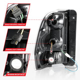 Feux arrière à LED ANZO 2002-2009 Chevrolet Trailblazer avec barre lumineuse, boîtier chromé, lentille transparente