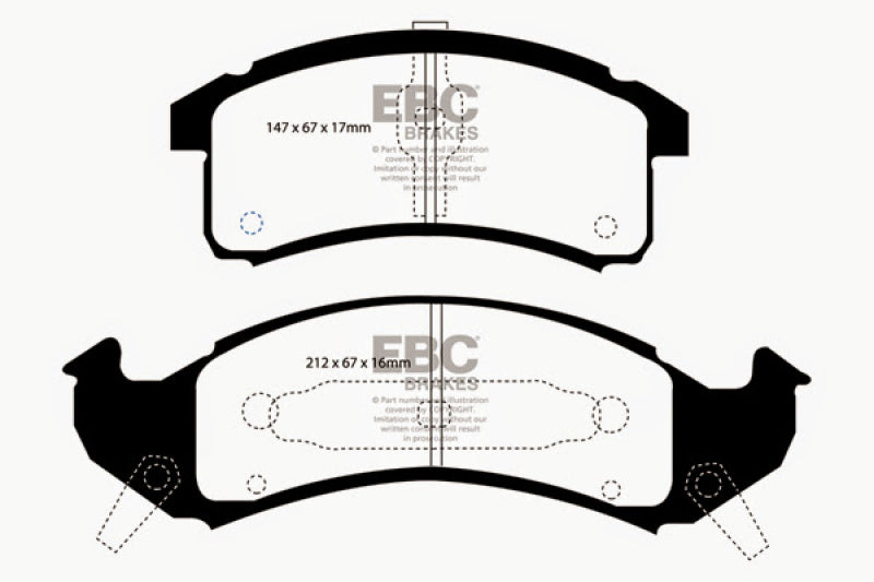 Plaquettes de frein avant Redstuff EBC 92-93 Buick Le Sabre (FWD) 3.8