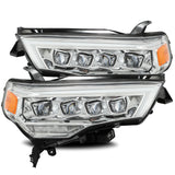 Phares de projecteur à LED AlphaRex 14-20 Toyota 4Runner NOVA de style planche chromé avec lumière d'activation