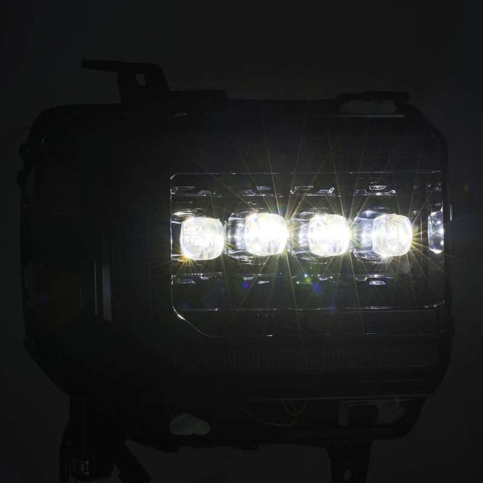 Phares à LED AlphaRex 14-18 GMC Sierra NOVA Projecteur Plnk Style Alpha Blk avec lumière active/signal séquentiel/DRL