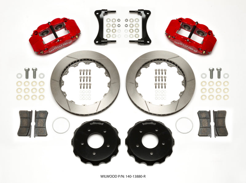 Kit de chapeau avant Wilwood Narrow Superlite 4R 12,88 pouces rouge pour Jeep Wrangler 2007 et plus