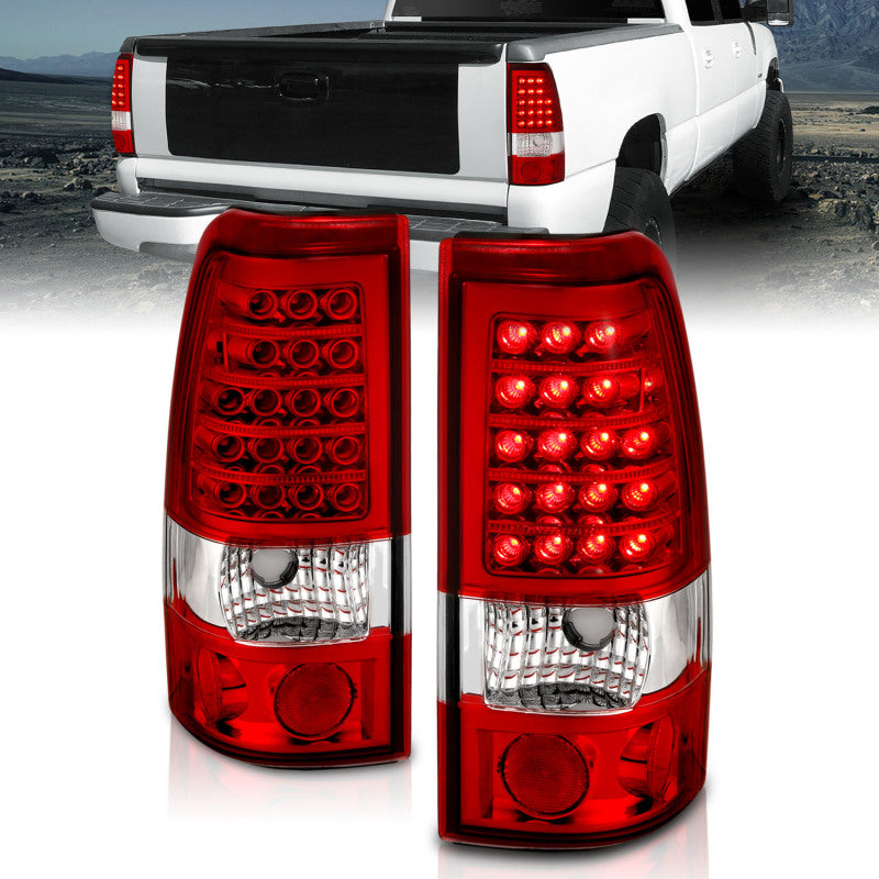 Feux arrière à LED ANZO 1999-2007 Chevrolet Silverado 1500 Rouge/Clair