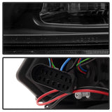 Spyder Dodge Ram 13-15 Projector Headlights Light Bar DRL Black PRO-YD-DR13-LBDRL-BK