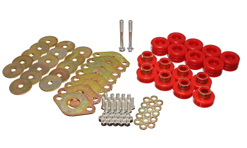 Kit de montage de carrosserie Energy Suspension avec matériel - Rouge