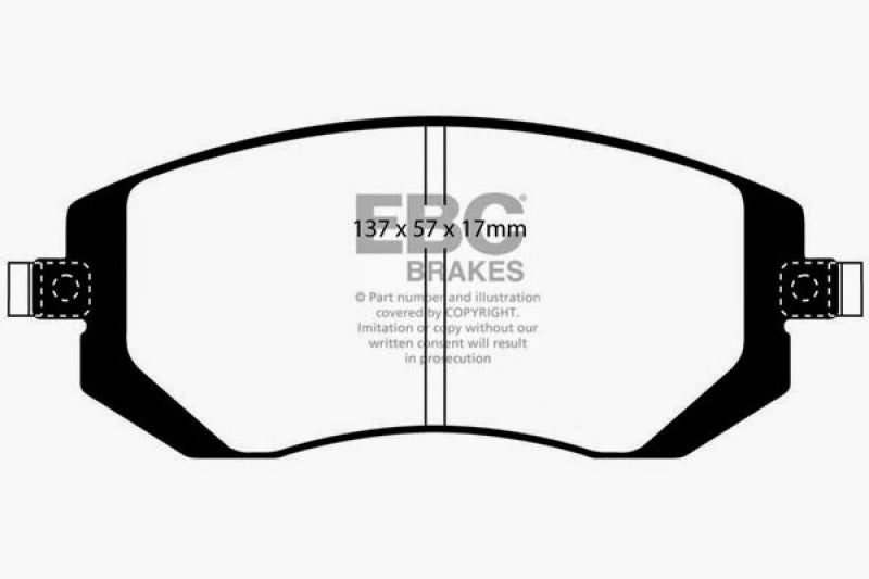 Plaquettes de frein avant EBC 04-06 Saab 9-2X 2.0 Turbo Redstuff