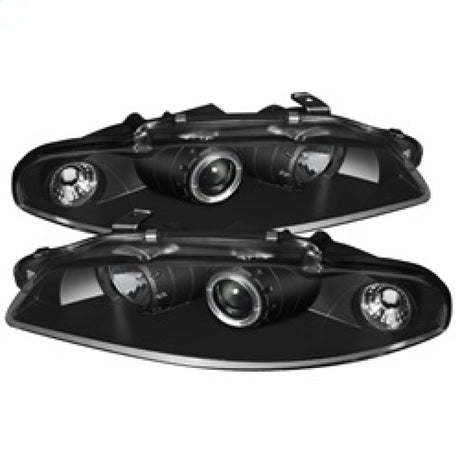 Phares de projecteur Spyder Mitsubishi Eclipse 97-99 LED Halo noir haut H1 bas H1 PRO-YD-ME97-HL-BK