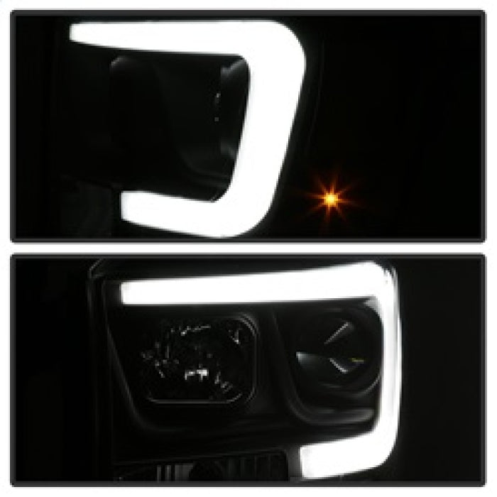 Phares de projecteur Spyder Dodge Ram 1500 06-08 V2 - Barre lumineuse DRL - Noir (PRO-YD-DR06V2-LB-BK)