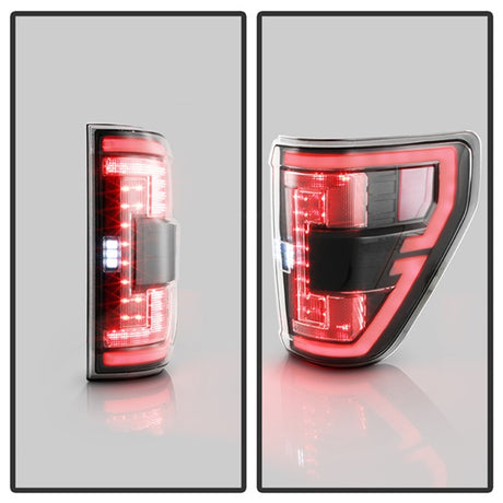 Feux arrière à LED Spyder 21-23 Ford F150 (halogène d'usine) - Noir (ALT-YD-FF15021HAL-BK)
