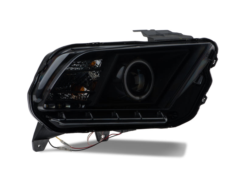 Raxiom 13-14 Ford Mustang w/ Factory HIDLED Halo Projector Headlights- Black Housing (Smoked Lens)