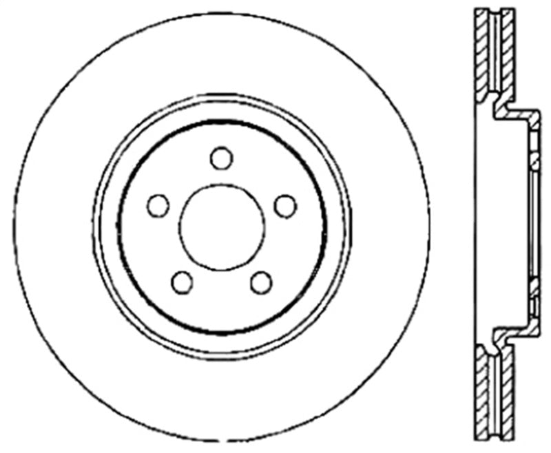 Disque de frein cryogénique avant droit StopTech fendu et percé pour Ford Escape 13-14