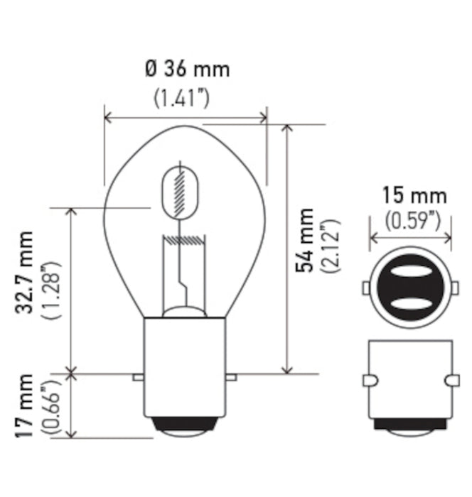 Ampoule Hella 6235 12V 35/35W Ba20D B11 S2