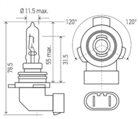 Ampoule Hella 9012LL/HIR2 12V 55W PX22d