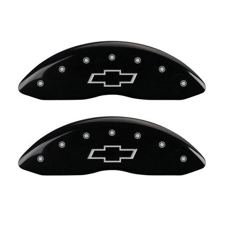 Couvre-étriers MGP 4 gravés avant et arrière avec nœud papillon finition noire argent ch