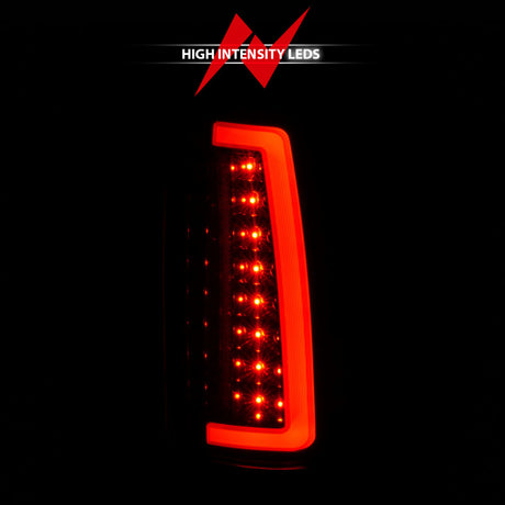 Feux arrière à LED ANZO 1999-2000 Cadillac Escalade Boîtier noir Lentille transparente Paire