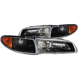 Phares avant en cristal ANZO 1997-2003 Pontiac Grand Prix Noir