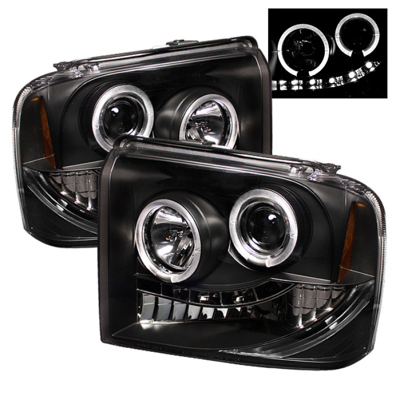 Phares de projecteur Spyder Ford F250/350/450 Super Duty 05-07 LED Halo- LED Blk PRO-YD-FS05-HL-BK