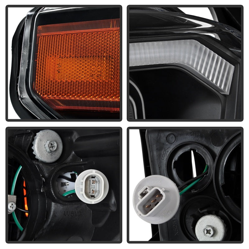 Phares de projecteur à barre lumineuse à DEL DRL xTune 14-17 pour Toyota Tundra - Noir (PRO-JH-TTU14-LB-BK)