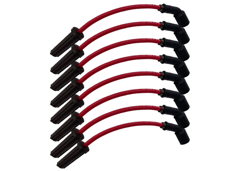 Kit de connecteur de fil de bougie près de bobine haute performance Granatelli 14-23 GM LT1 6,2 L V8 à soufflet droit - Rouge