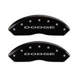 MGP 4 Caliper Covers Engraved Front & Rear With out stripes/Dodge Black finish silver ch