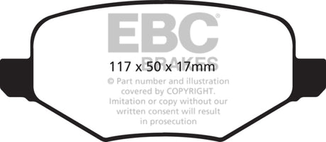 Plaquettes de frein arrière EBC Greenstuff pour Ford Edge 2.0 Turbo 11-14