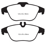 EBC 13-16 Mercedes-Benz GLK250 2.1 Twin TD Redstuff Rear Brake Pads