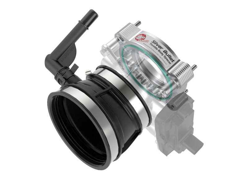 L'entretoise de corps de papillon en aluminium aFe 2020 Vette C8 Silver Bullet fonctionne uniquement avec l'admission d'usine - Argent