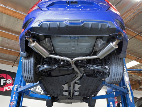 aFe POWER Takeda 16-17 Honda Civic I4-1.5L (t) 2.5-2.25in 304 SS CB Échappement à double sortie Embouts bleus