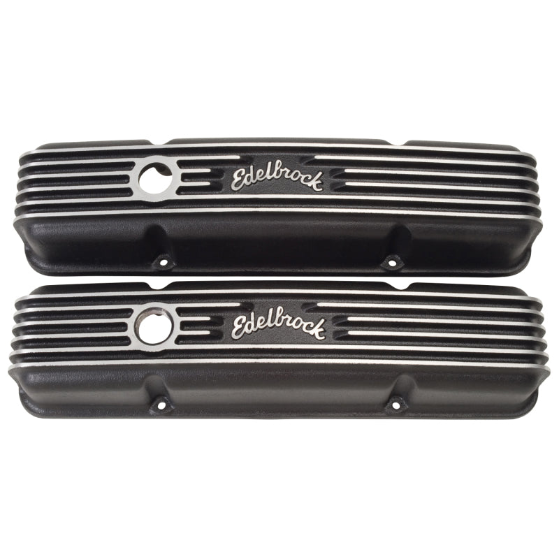 Couvercle de soupape Edelbrock Classic Series Chevrolet 1959-1986 262-400 CI V8 Noir