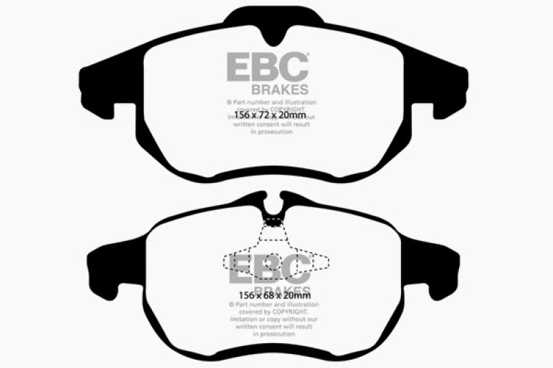 Plaquettes de frein avant EBC 03 Saab 9-3 2.0 Turbo (Arc) Greenstuff