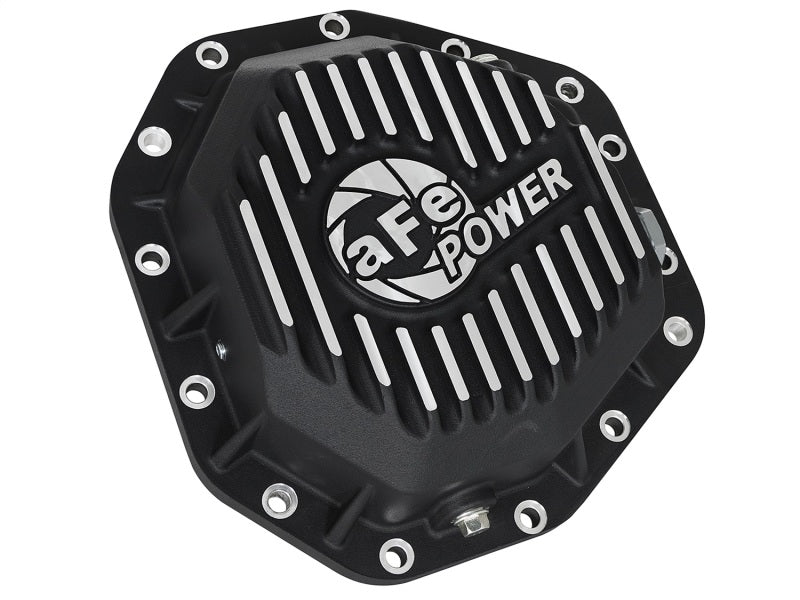 Couvercle de différentiel arrière aFe Power Pro Ser noir avec ailerons Mach 2017 Ford Diesel Trucks V8-6.7L(td) Dana M275-14