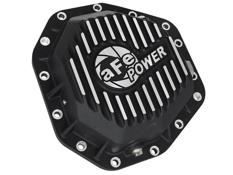 Couvercle de différentiel arrière aFe Power Pro Ser noir avec ailerons Mach 2017 Ford Diesel Trucks V8-6.7L(td) Dana M275-14