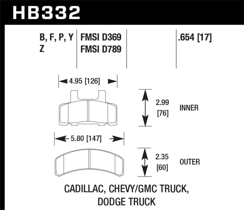 Plaquettes de frein avant LTS pour Cadillac Escalade 99-00 / Ford C1500 EC 88-91 / C1500 toutes cabines 92-99